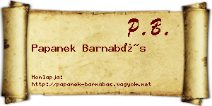 Papanek Barnabás névjegykártya